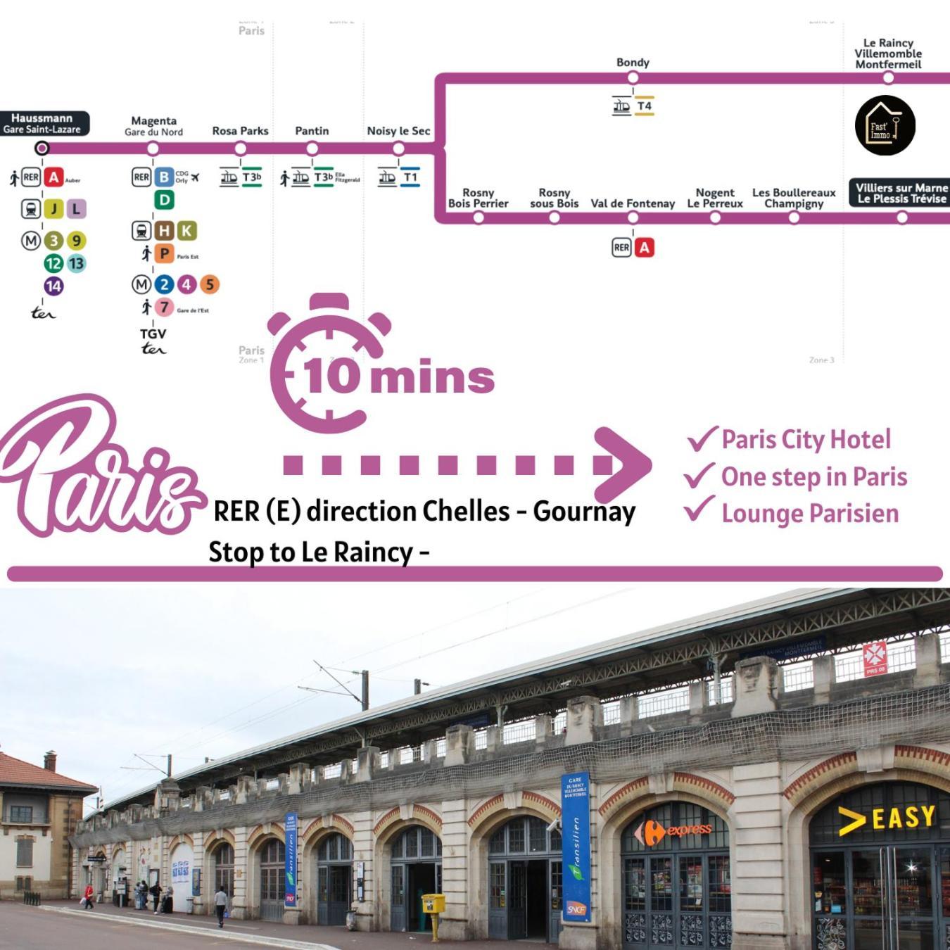 Paris City-Le Raincy - Facing Station - 4 To 8 Pers Екстериор снимка